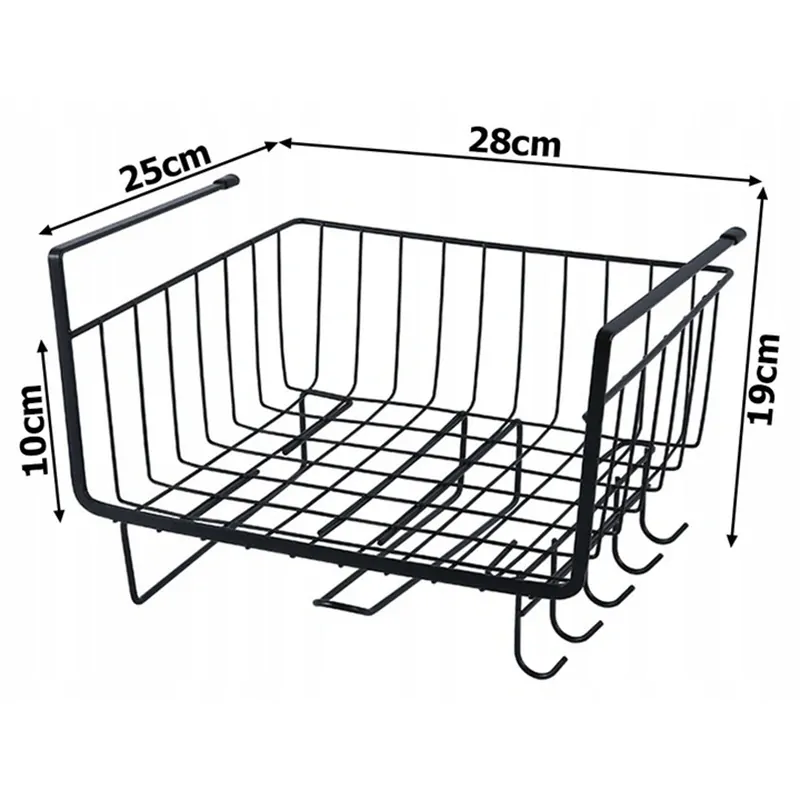 Závesný kovový organizér s držiakom na papierovú rolku 28 x 25 x 19cm