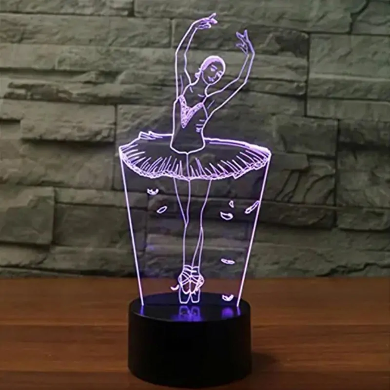Nočná lampa 3D Baletka s diaľkovým ovládaním