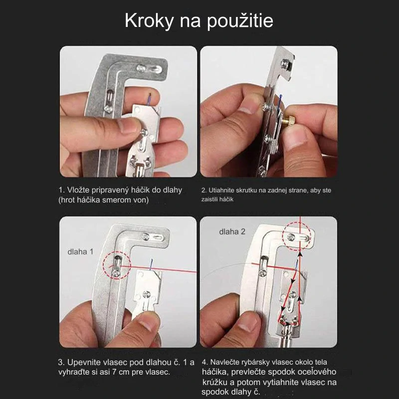 Pomôcka na viazanie rybárskych háčikov