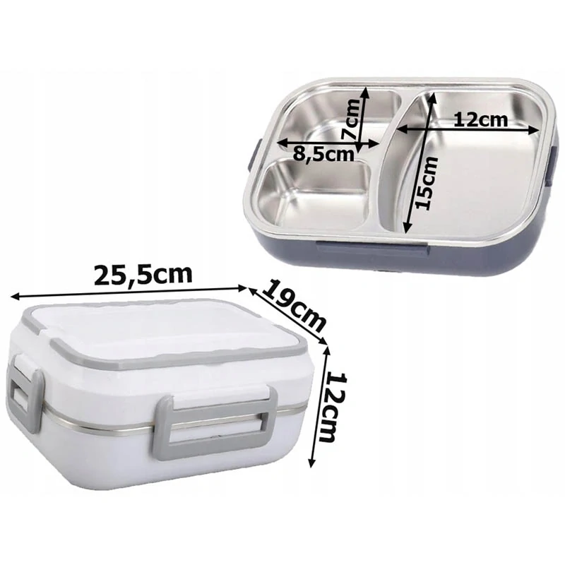 Obedár Lunchbox ohrievací 12V/220V 900ml biely