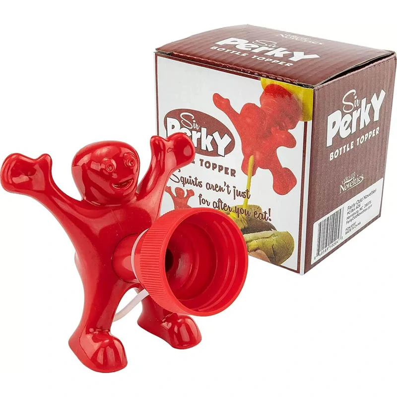 Sir Perky Vtipný vrchnák na fľašu s lievikom