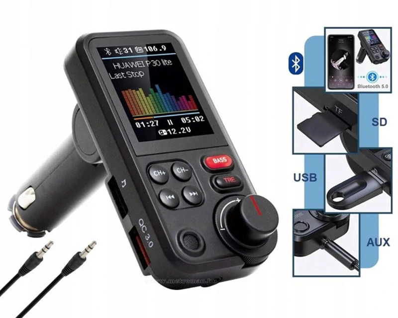 Bluetooth Transmiter FM BT93 s USB, ekvalizérom a čítačkou kariet SD