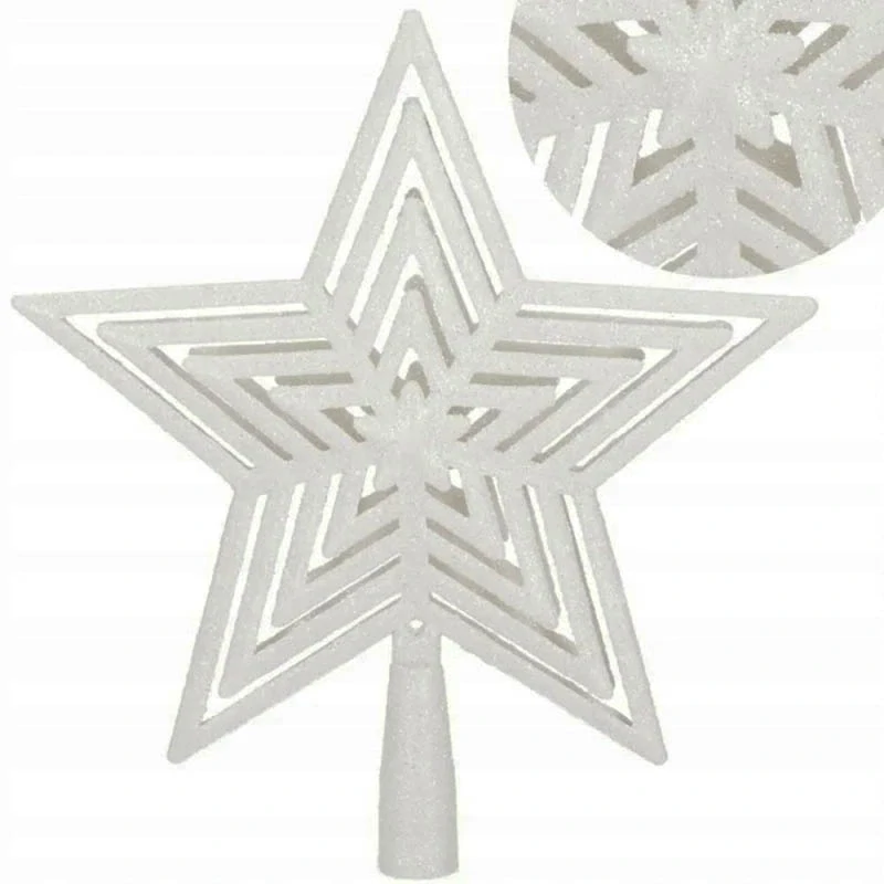 Hviezda na vianočný stromček 23cm biela