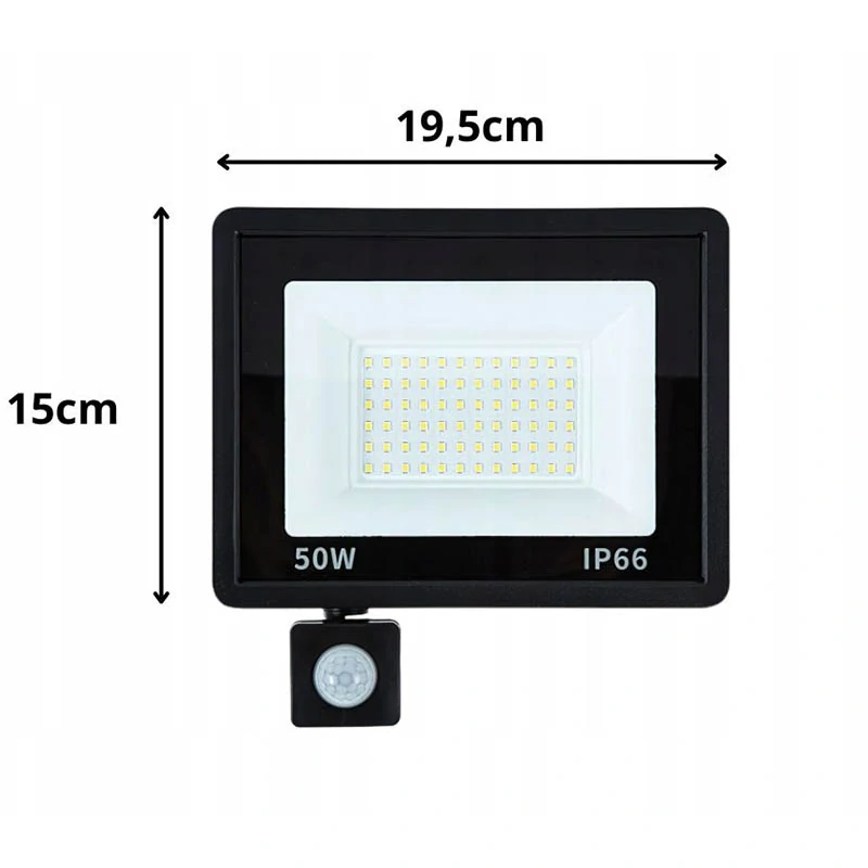 Vonkajší reflektor LED s detektorom pohybu 50W