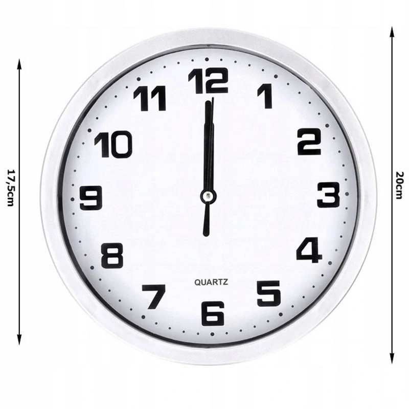 Nástenné hodiny s tichým chodom 20cm strieborné
