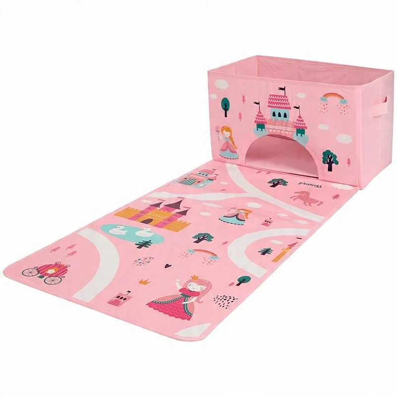 Detský úložný box s hracou podložkou 39 × 24 × 97,5 cm – ružový