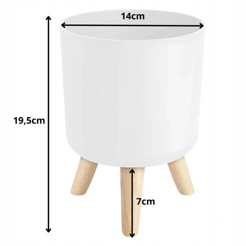 Kvetináč na nožičkách 21cm biely