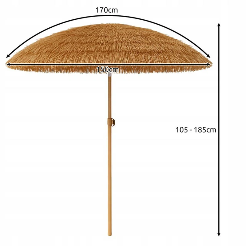 Záhradný slnečník v havajskom štýle 170 cm