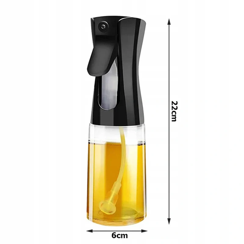 Sklenený rozprašovač na olej, ocot a omáčky 200ml čierny