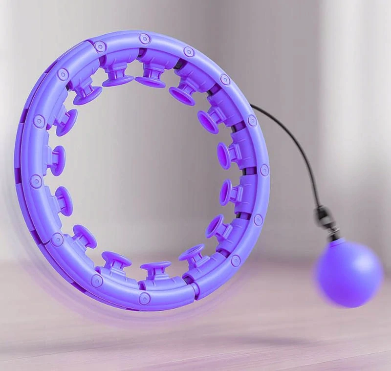 Hula hop so závažím masážna obruč fialová