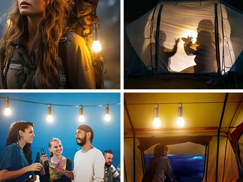 Turistická LED lampa do stanu s háčikom