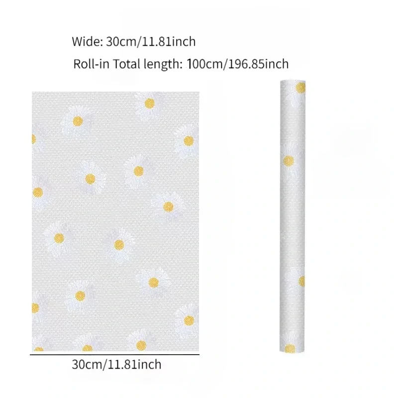 Protišmyková podložka do zásuviek a skriniek Daisy 30 × 100 cm