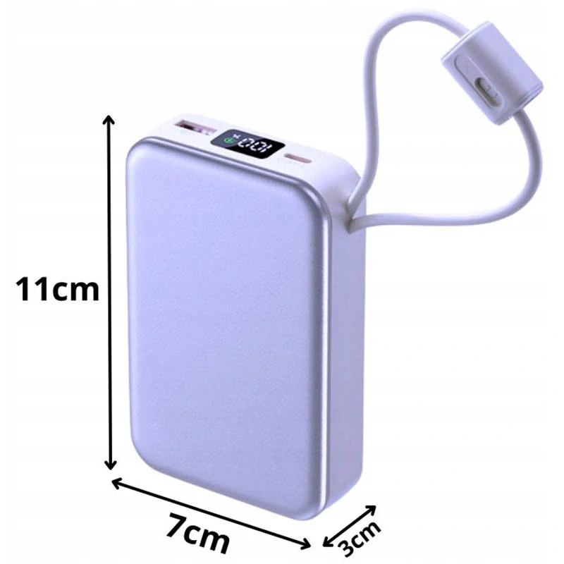Powerbanka 20000 mAh s rýchlym nabíjaním QC 3.0 fialová