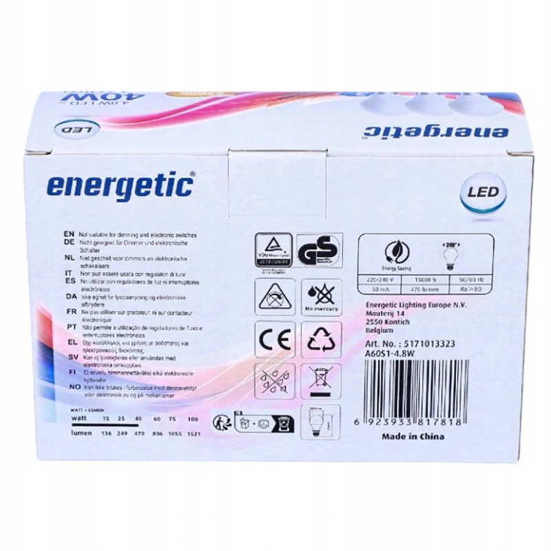 LED žiarovky Energetic E27 3 ks 470 lm teplá biela