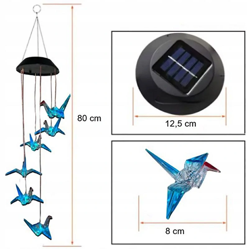 Solárna LED dekorácia Origami žeriavy