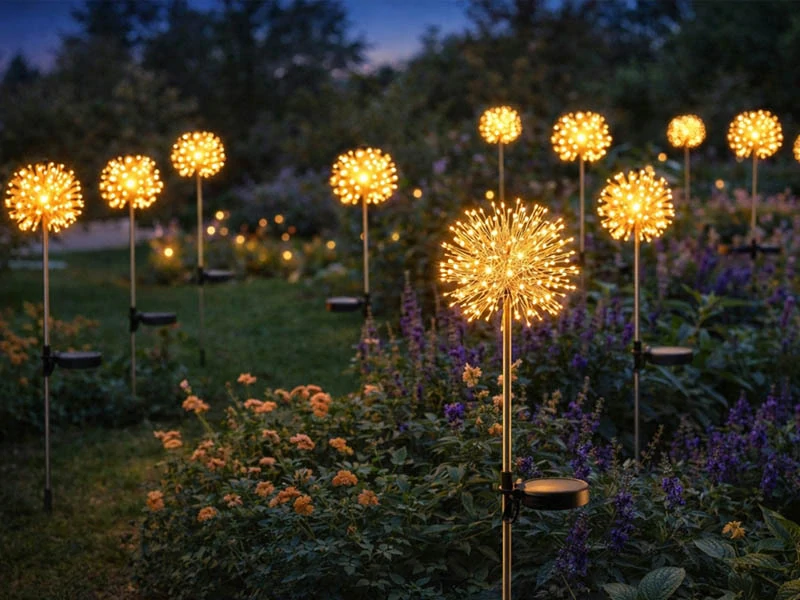 Solárne zapichovacie záhradné LED lampy Ohňostroj – 2 ks