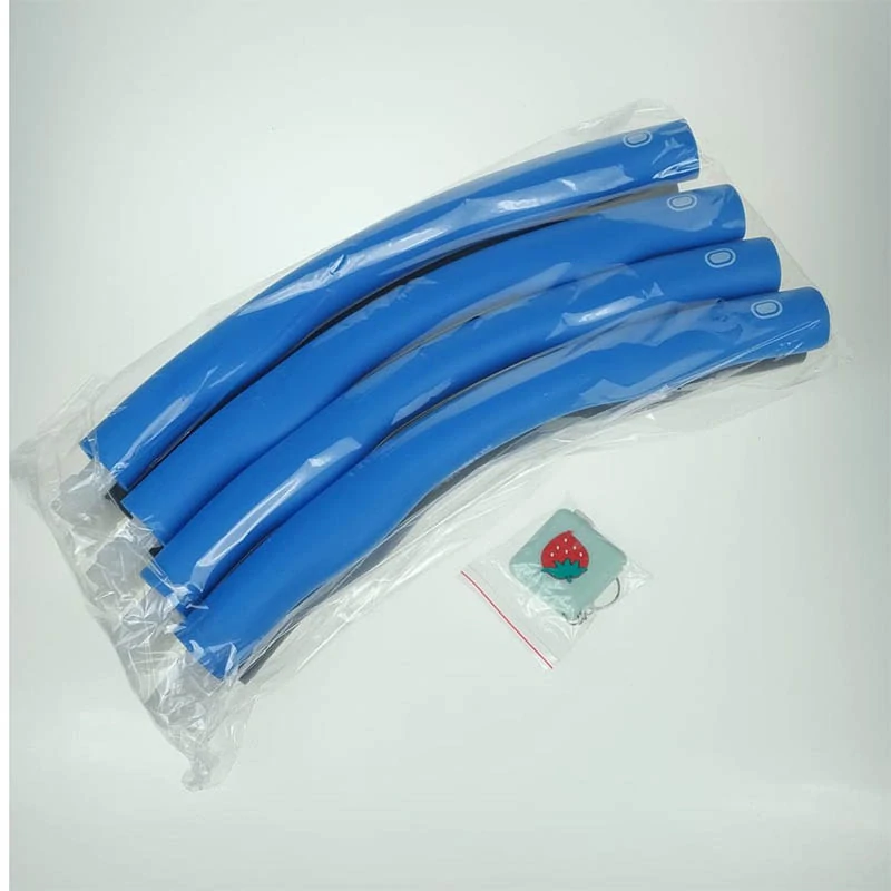 Skladacia masážna hula hoop obruč modro-sivá