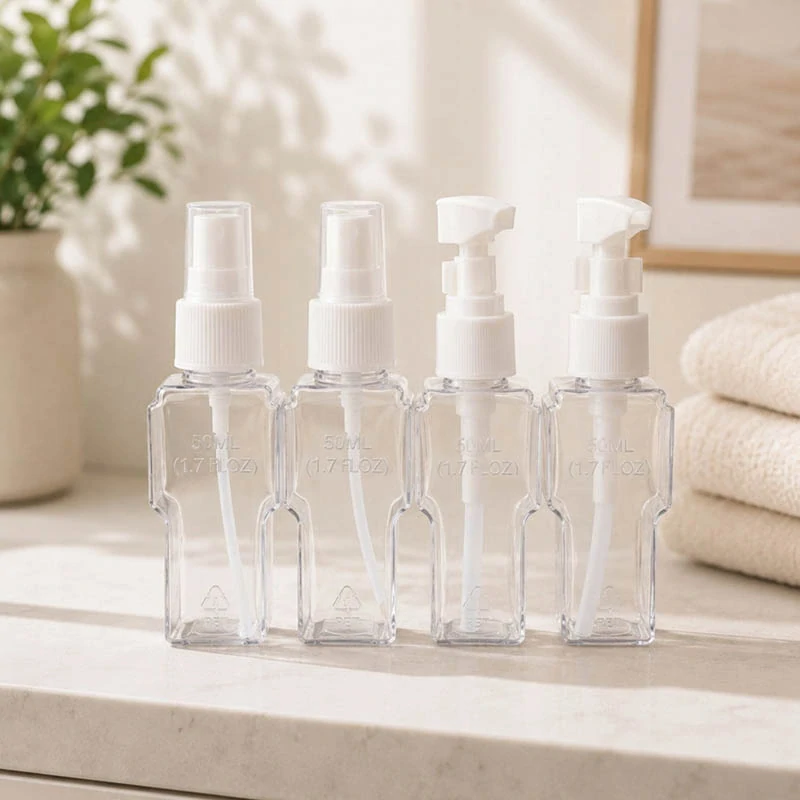 Cestovné fľaštičky na kozmetiku 4 x 50 ml ružové