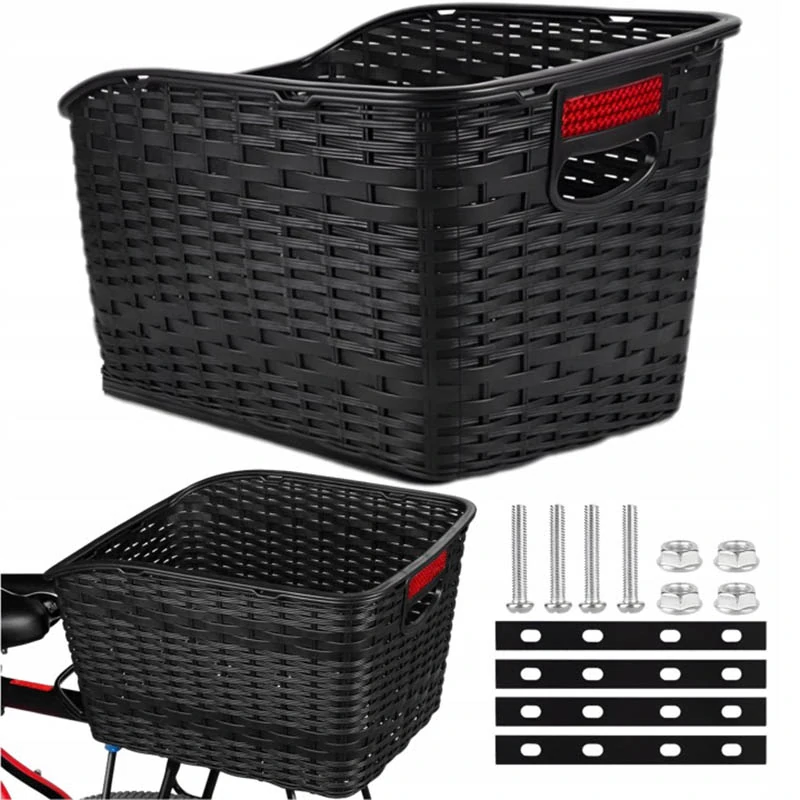 Zadný plastový košík na bicykel s odrazkou