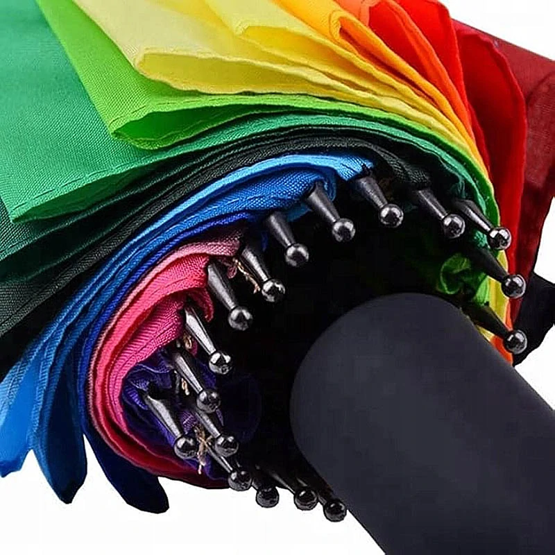 Veľký dúhový dáždnik XXL so 16 farebnými panelmi