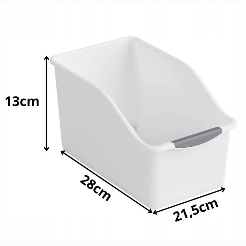 Biely plastový organizér do kuchynskej skrinky 28 × 21,5 × 13 cm