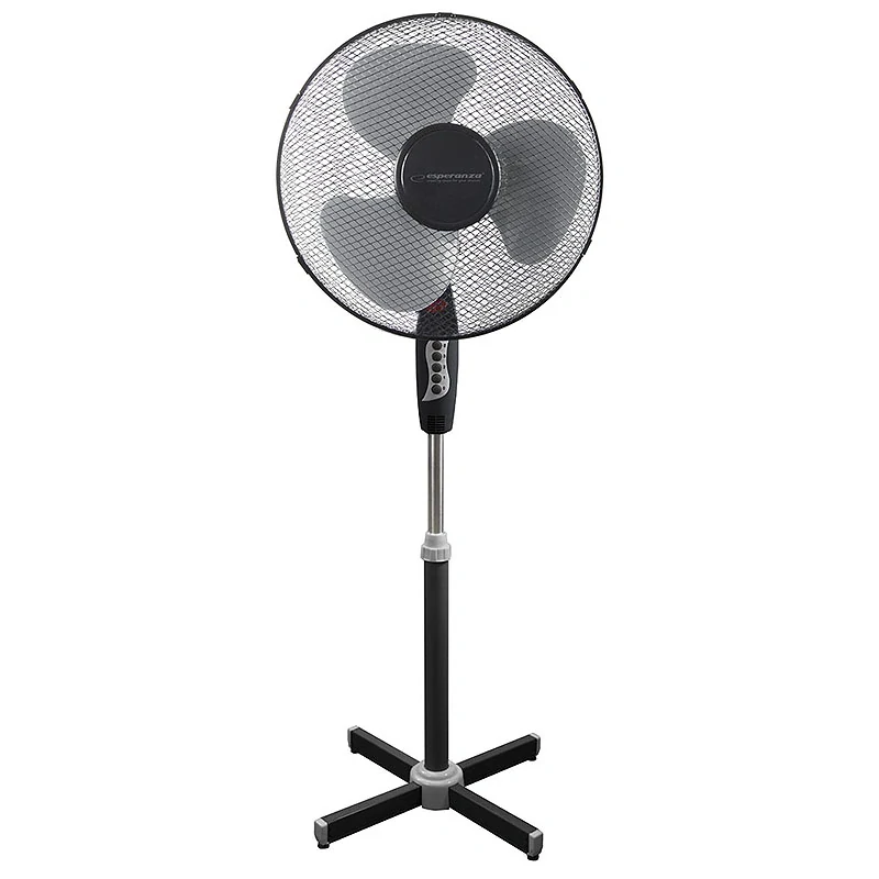 Stojanový ventilátor Esperanza HURRICANE 16" 50 W – čierno-sivý