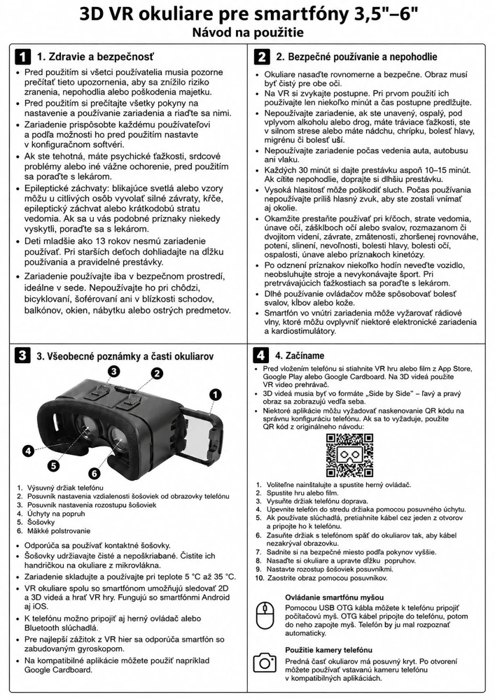 VR okuliare Esperanza DOOM pre smartfóny 3,5" až 6"