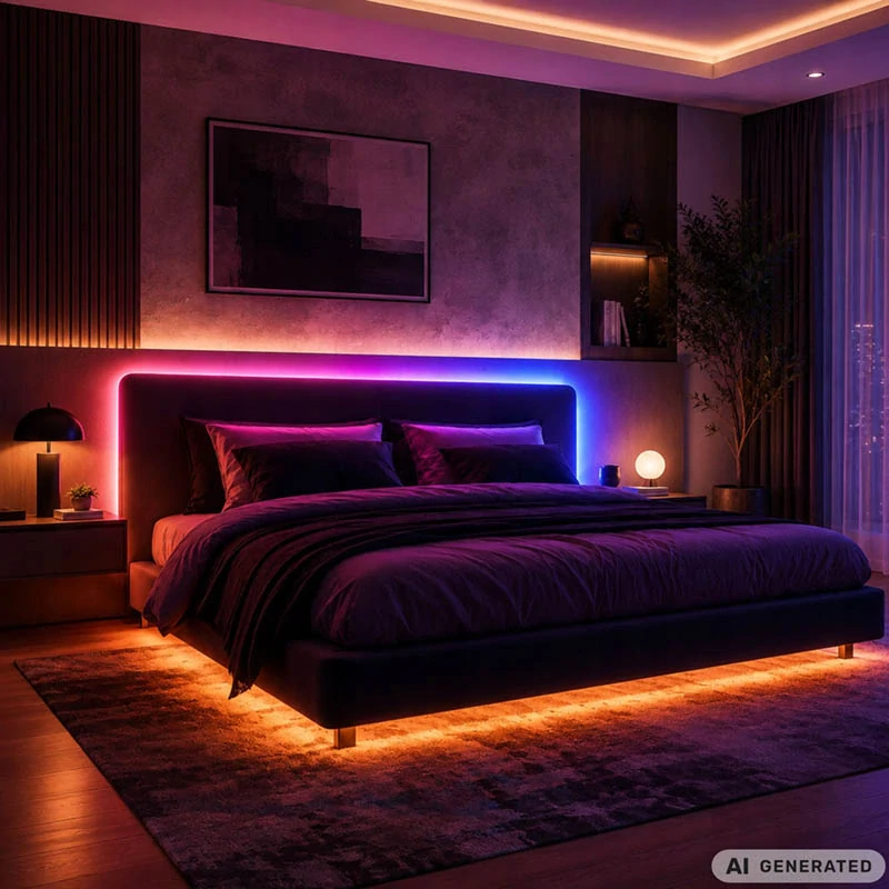 RGB LED pás 10 m 5050, 12 V, s aplikáciou, ovládačom a Music Sync