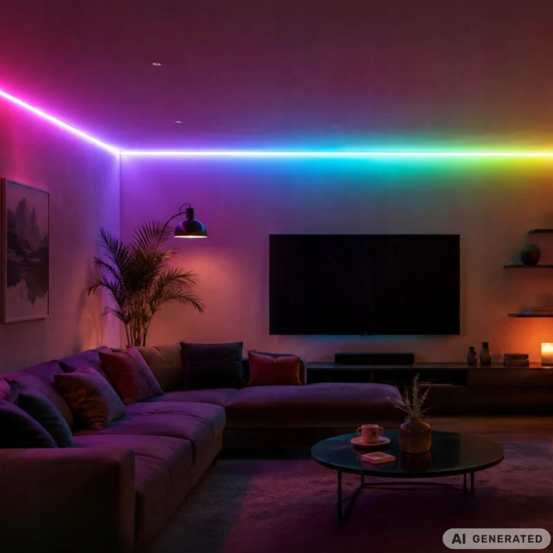 Flexibilný neónový RGBIC LED pás 360° 5 m s Bluetooth, aplikáciou a diaľkovým ovládačom
