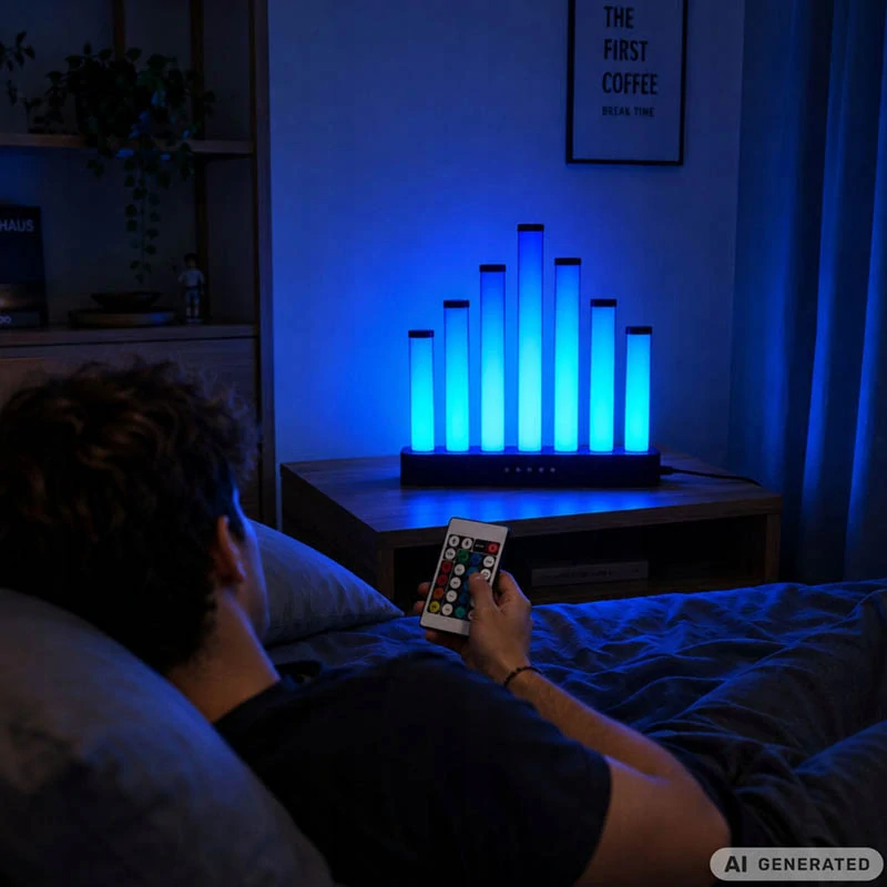 RGB LED Equalizer lampa so 7 stĺpcami, Music Sync a aplikáciou