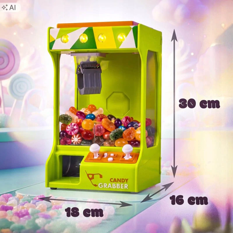 Detský automat na chytanie sladkostí s pazúrom a joystickmi