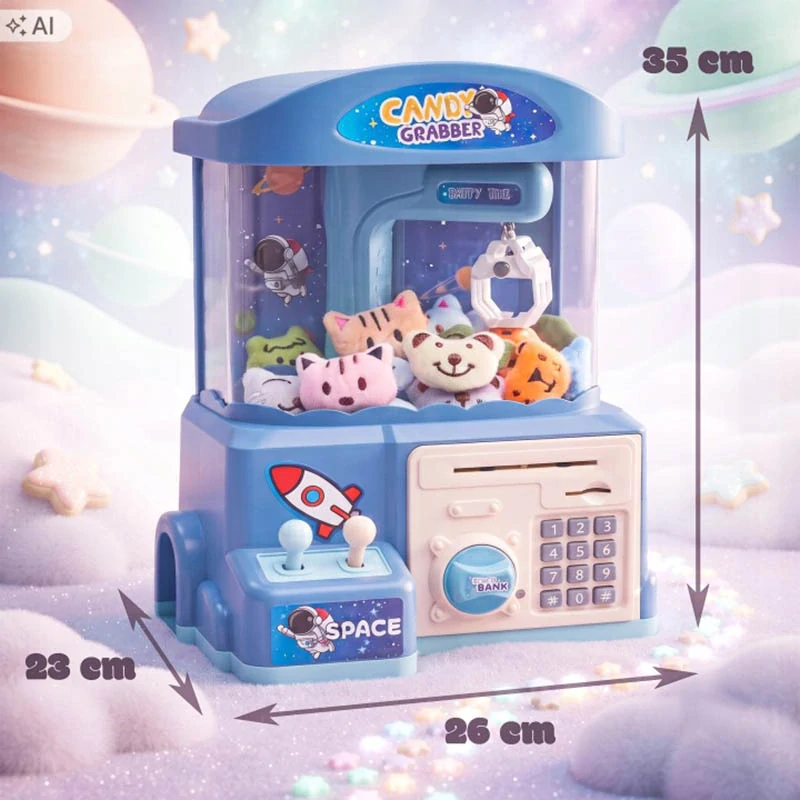 Detský automat na chytanie sladkostí s joystickmi a pokladničkou