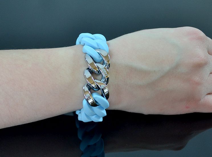 Náramok RUBBZZ SKY BLUE & SILVER