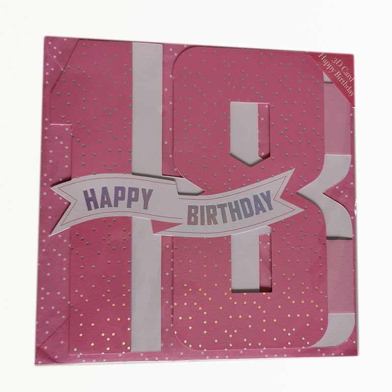 3D karta Happy birthday 18