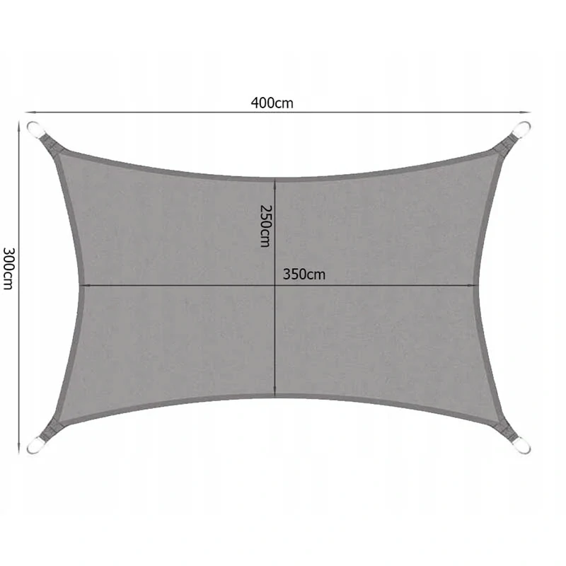 Tieniaca plachta 4 x 3 metre sivá