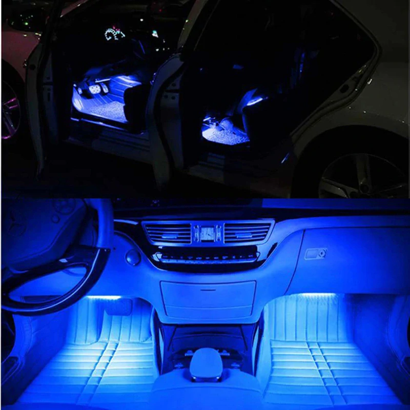 LED Osvetlenie interiéru auta 12V s diaľkovým ovládaním