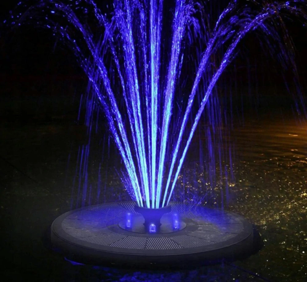 Solárna fontána s čerpadlom a svetlom RGB