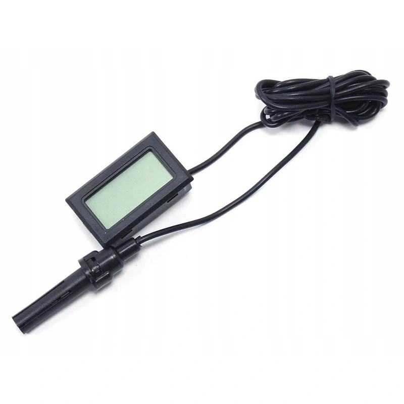 Elektronický panelový teplomer s LCD a meraním vlhkosti so sondou