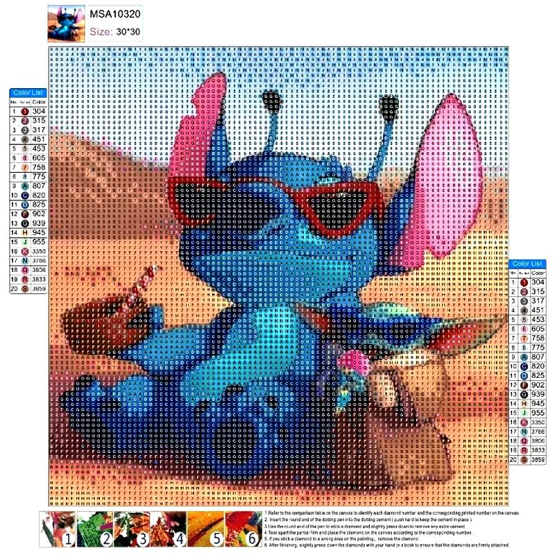 Diamantová výšivka Disney - Stitch 5D