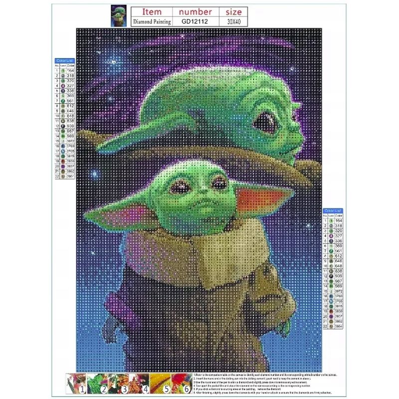 Diamantová výšivka 30x40cm Star Wars - YODA 5D