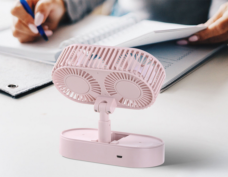 Skladací dvojitý ventilátor bezdrôtový