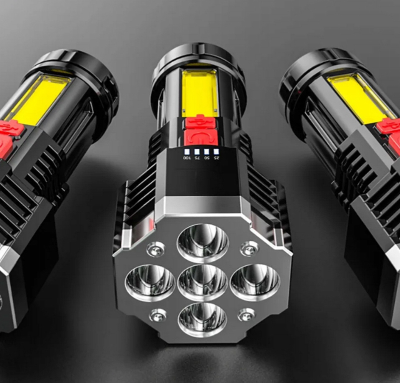 Taktická vojenská baterka 5LED COB USB