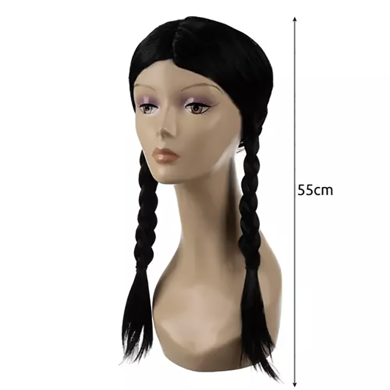 Parochňa čierna s vrkočmi Wednesday