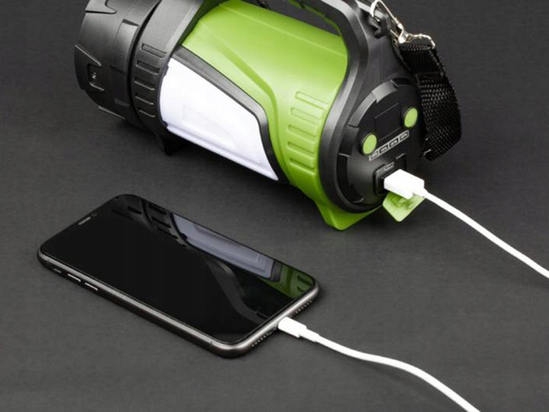Nabíjateľná LED baterka s červeným výstražným svetlom
