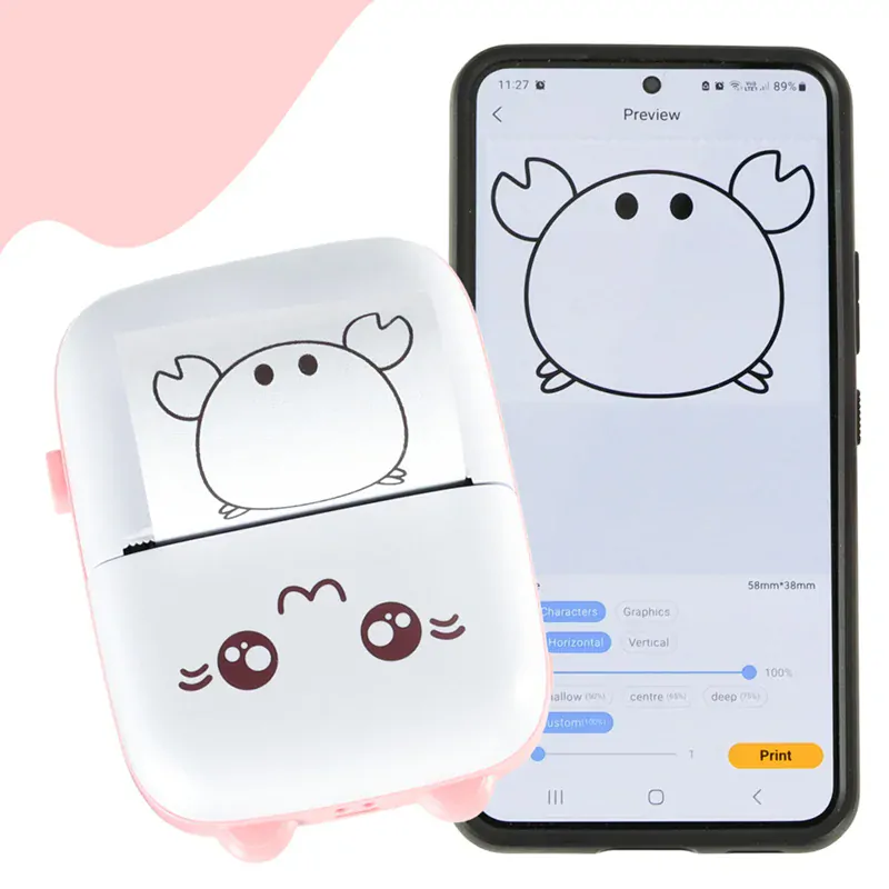 Mini termo tlačiareň USB + 2 valčeky