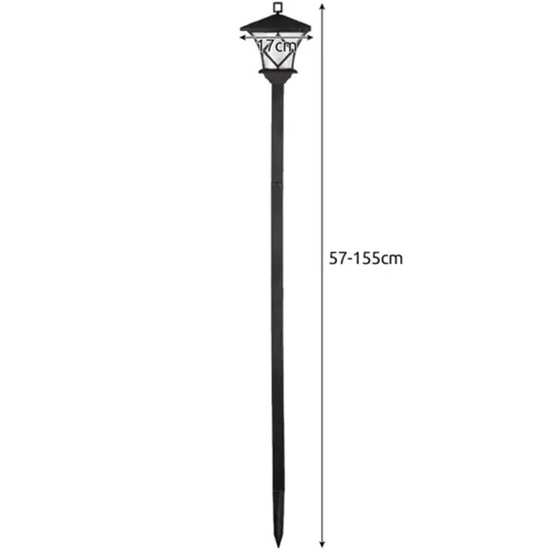 Solárna záhradná LED lampa lampáš 57-155cm