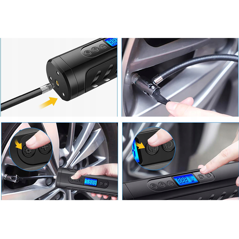 Akumulátorová pumpa na bicykel, auto LCD