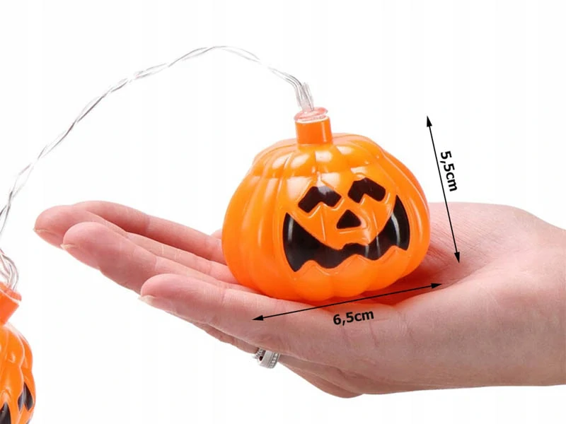 Halloweenska LED girlanda Tekvice 2m