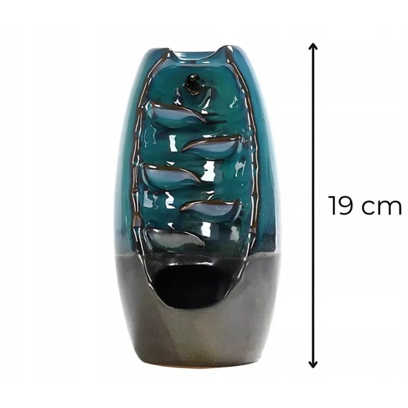Keramická aromalampa Vodopád 18cm - čierna