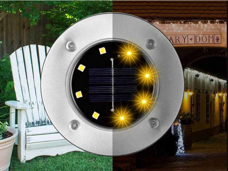 Záhradné solárne lampy 8 LED 4ks